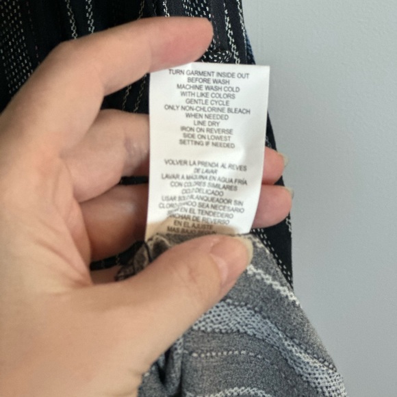 Jolt Navy Striped Button-Down Dress. Tie Belt, scoop neckline,& pockets New - Picture 11 of 12